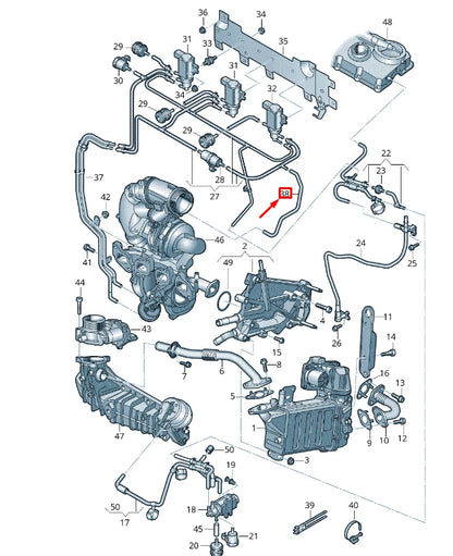 NEW VW TRANSPORTER VI T6 VACUUM HOSE 7E0133241R
