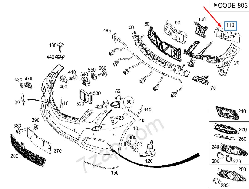NEW MERCEDES-BENZ E-CLASS W212 FRONT BUMPER LEFT FOAM A2128852137 2015