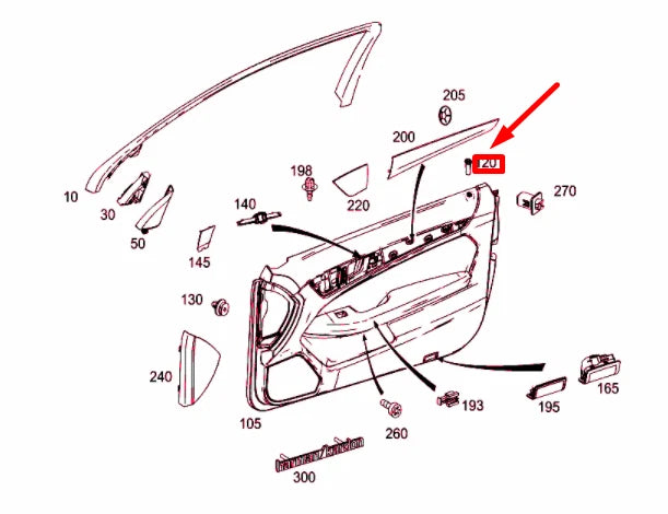 NEW MB C COUPE C204 FRONT LEFT DOOR SAFETY BUTTON RING A20776600259051 ORIGINAL