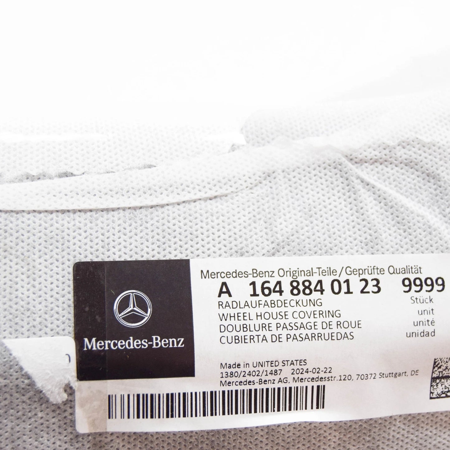 NEW MB GL X164 REAR LEFT WHEEL ARCH LOWER COVER A16488401239999 ORIGINAL