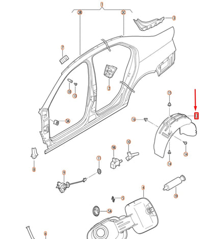 NEW VOLKSWAGEN JETTA A5 REAR RIGHT WHEEL HOUSING LINER 1K5810972D ORIGINAL