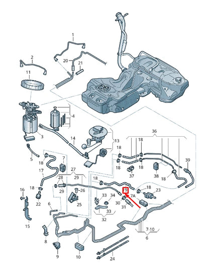 NEW AUDI A4 ALLROAD B8 FUEL VENT HOSE 8K0201994AE ORIGINAL