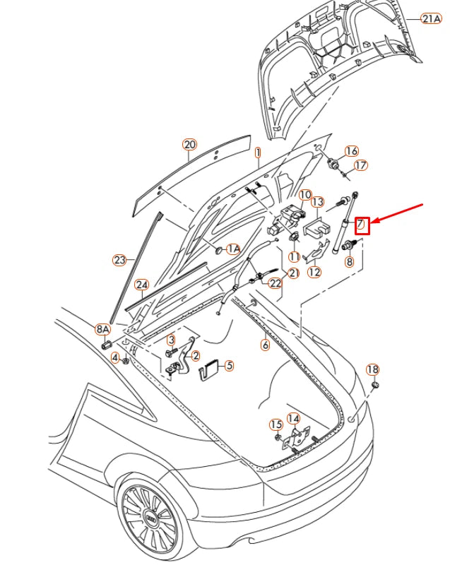 NEW AUDI TT 8J COUPE REAR LID GAS FILLED STRUT 8J8827552A ORIGINAL