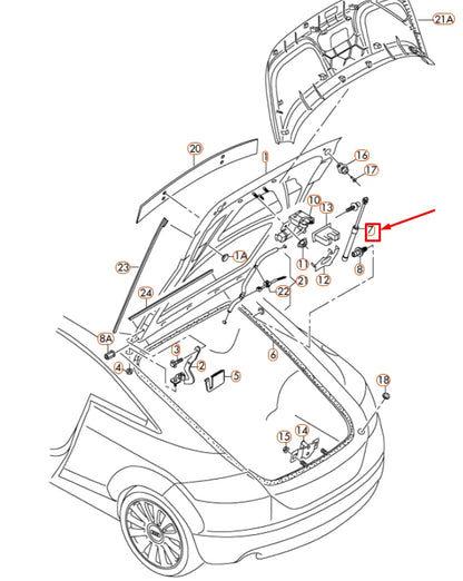 NEW AUDI TT 8J COUPE REAR LID GAS FILLED STRUT 8J8827552A ORIGINAL