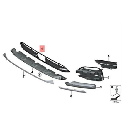 NEW BMW X3 G01 FRONT BUMPER CENTER GRILLE 7399898 51117399898 ORIGINAL