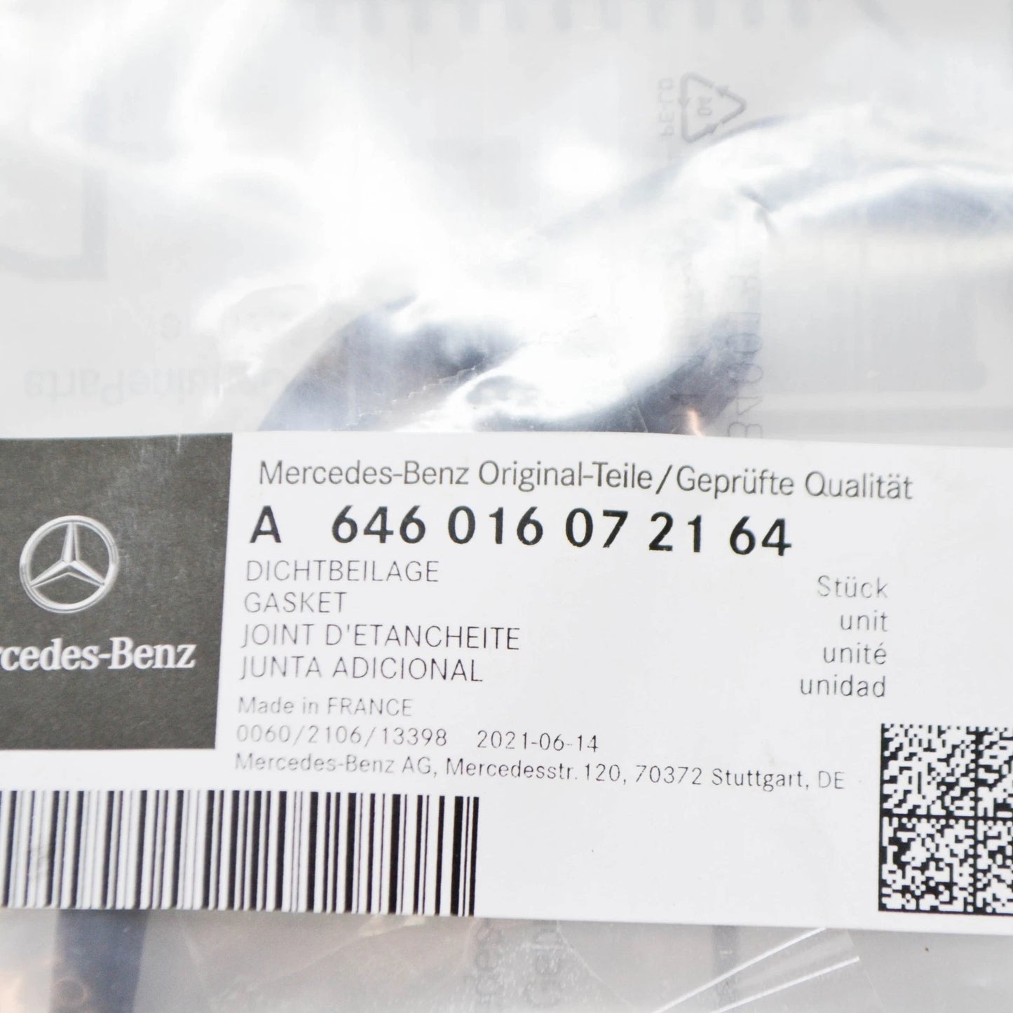 NEW MERCEDES-BENZ C W205 CYLINDER HEAD COVER GASKET A646016072164