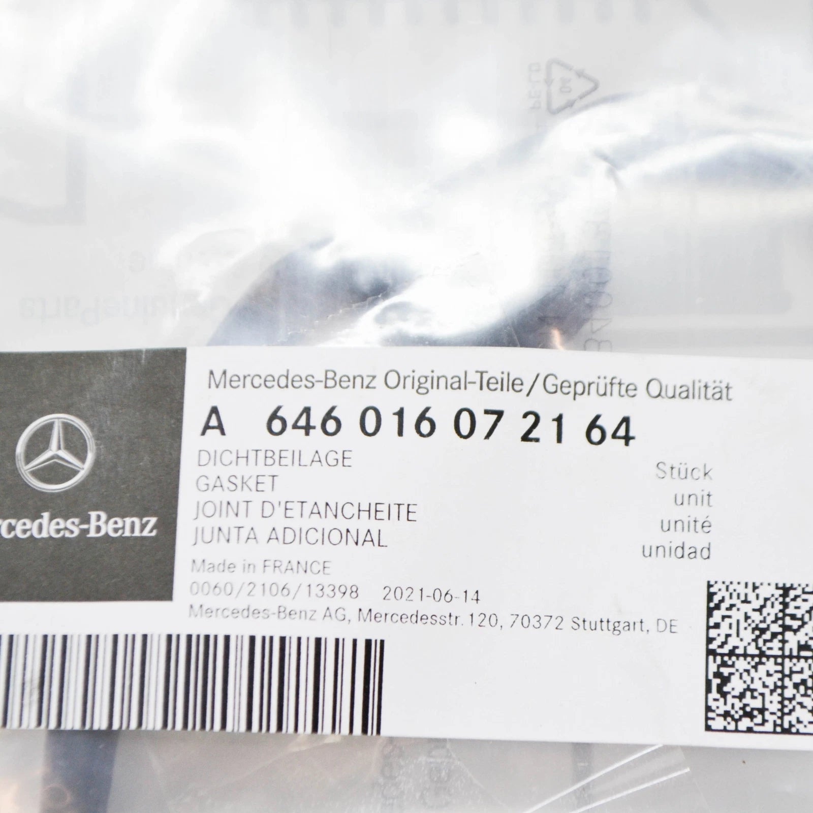 NEW MERCEDES-BENZ C W205 CYLINDER HEAD COVER GASKET A646016072164