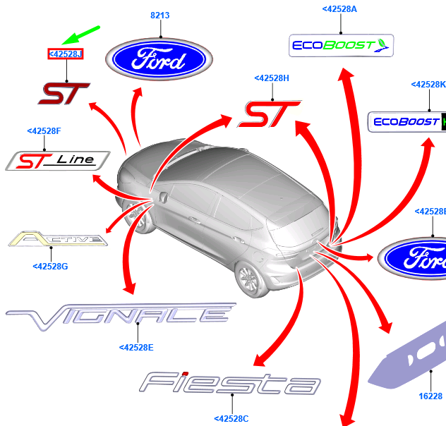 new ford fiesta mk7 rear emblem name plate badge l1bb-16702-ba 2545519 original