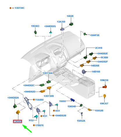 new ford ranger t6 mk1 headlamp levelling switch 1733491 ab39-13k069-aa original