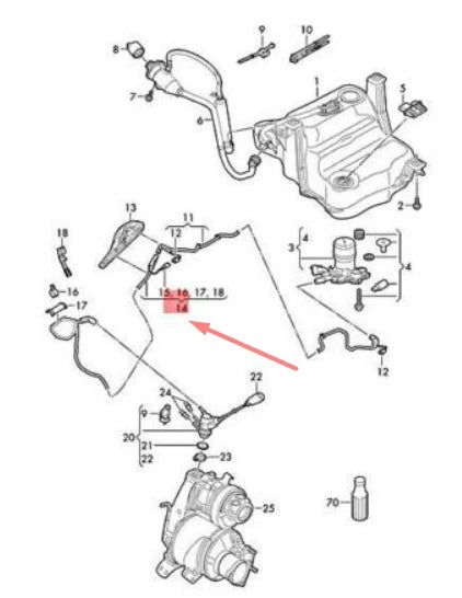 NEW VW PASSAT B8 3G REDUCING AGENT INJECTOR METERING LINE 3Q0131984AE ORIGINAL
