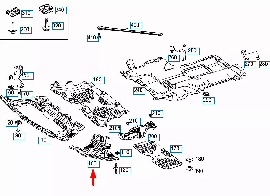 NEW MB E W213 FRONT LEFT ENGINE COMPARTMENT BOTTOM COVER A213520560064 ORIGINAL