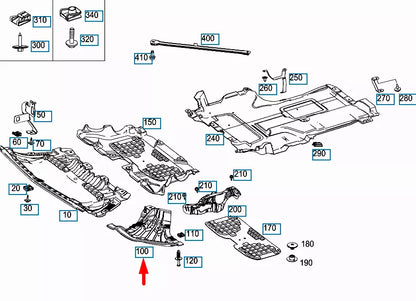 NEW MB E W213 FRONT LEFT ENGINE COMPARTMENT BOTTOM COVER A213520560064 ORIGINAL