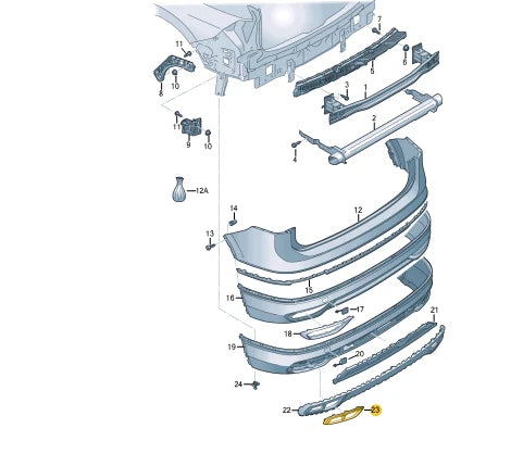 NEW VOLKSWAGEN TIGUAN AD1 REAR LEFT EXHAUST TAILPIPE TRIM 5NN807833D041