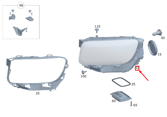 new mercedes-benz glb x247 front right headlight lhd a2479069003 original