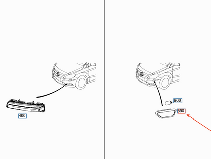 NEW MERCEDES-BENZ B W242 TURN SIGNAL LAMP FRONT LEFT A2429060142 ORIGINAL