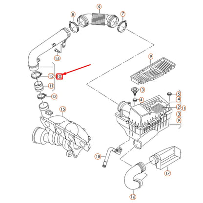 NEW VOLKSWAGEN BEETLE 5C AIR INTAKE HOSE 5C0129654C ORIGINAL
