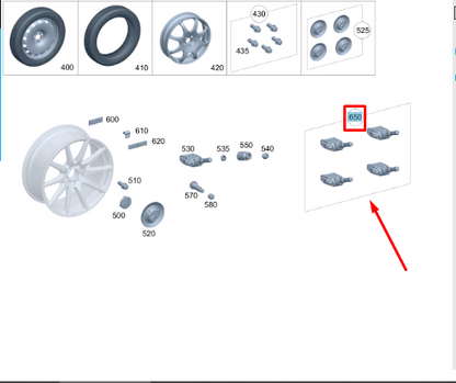 NEW MERCEDES-BENZ GLC COUPE C253 TYRE PRESSURE SENSOR KIT A0009059914 ORIGINAL