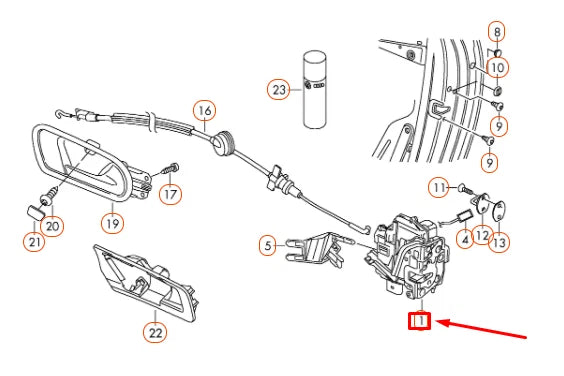 NEW VOLKSWAGEN EOS FRONT LEFT DOOR LOCK LHD 1P1837015 ORIGINAL