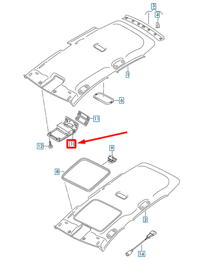 new volkswagen tiguan ad mk2 roof console tray 5g0868837ay20 original