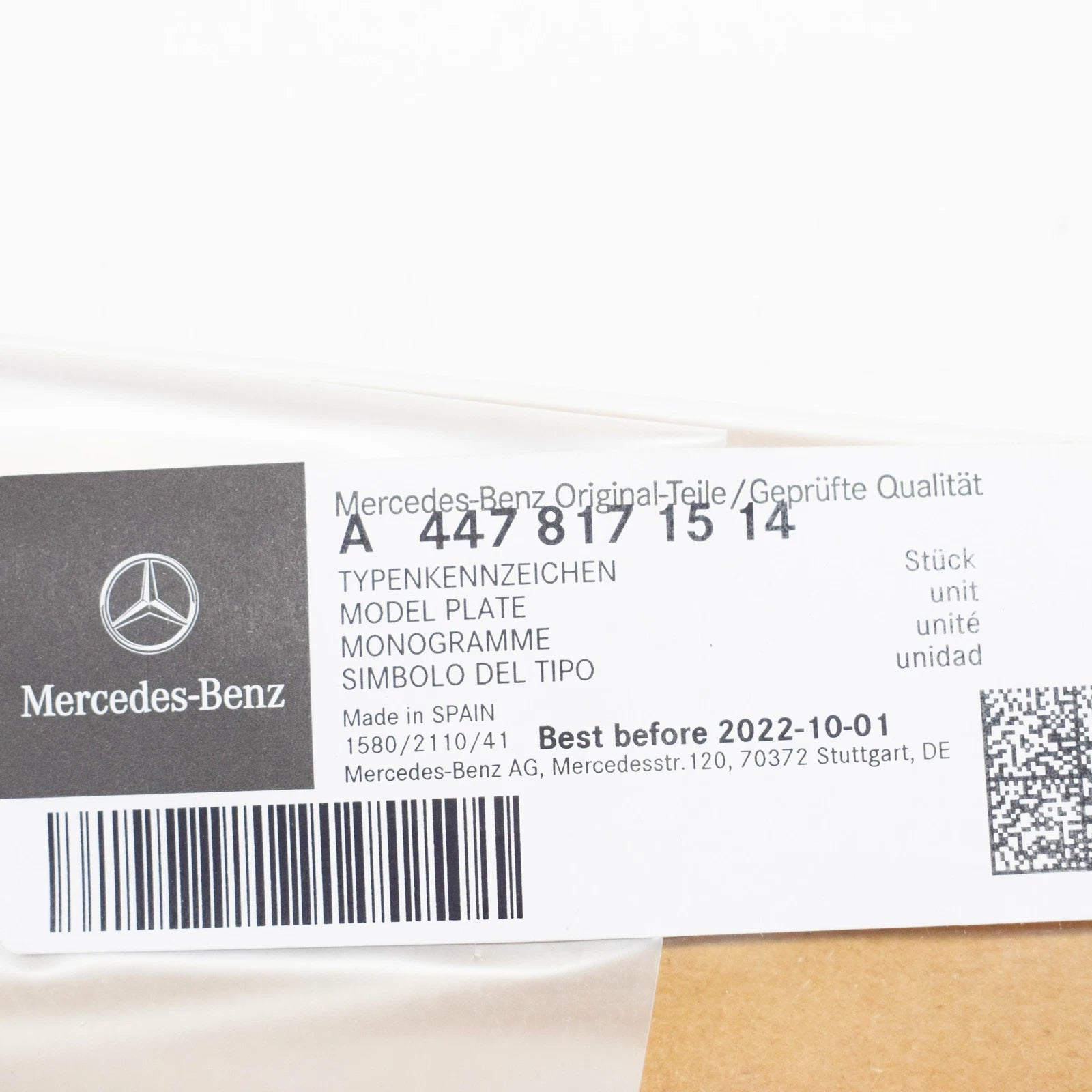 NEW MERCEDES-BENZ VITO W447 REAR PANEL DOOR BADGE A4478171514 ORIGINAL