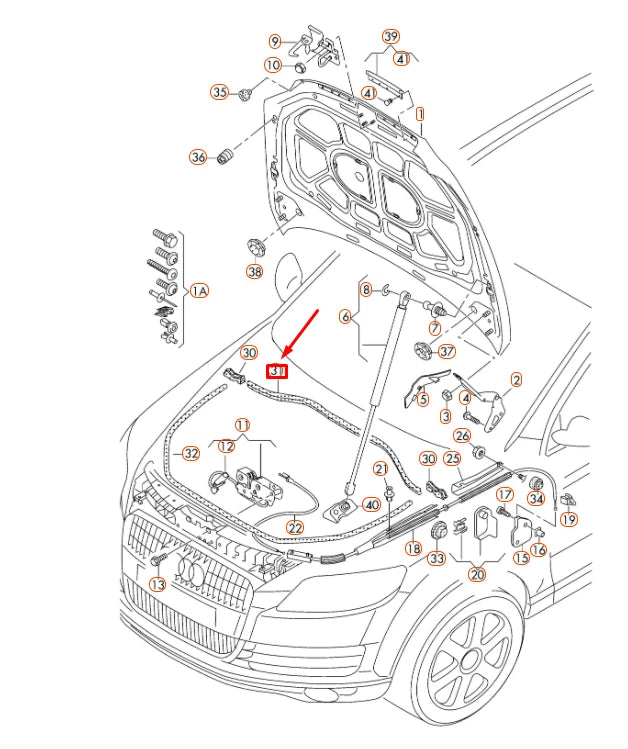 NEW AUDI Q7 4L HOOD REAR WATER BOX SEAL 4L0823723