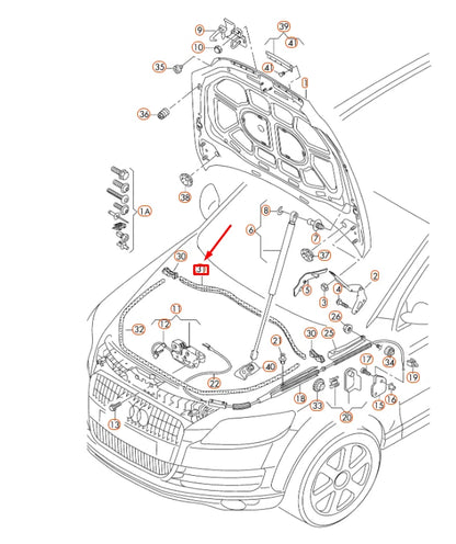 NEW AUDI Q7 4L HOOD REAR WATER BOX SEAL 4L0823723
