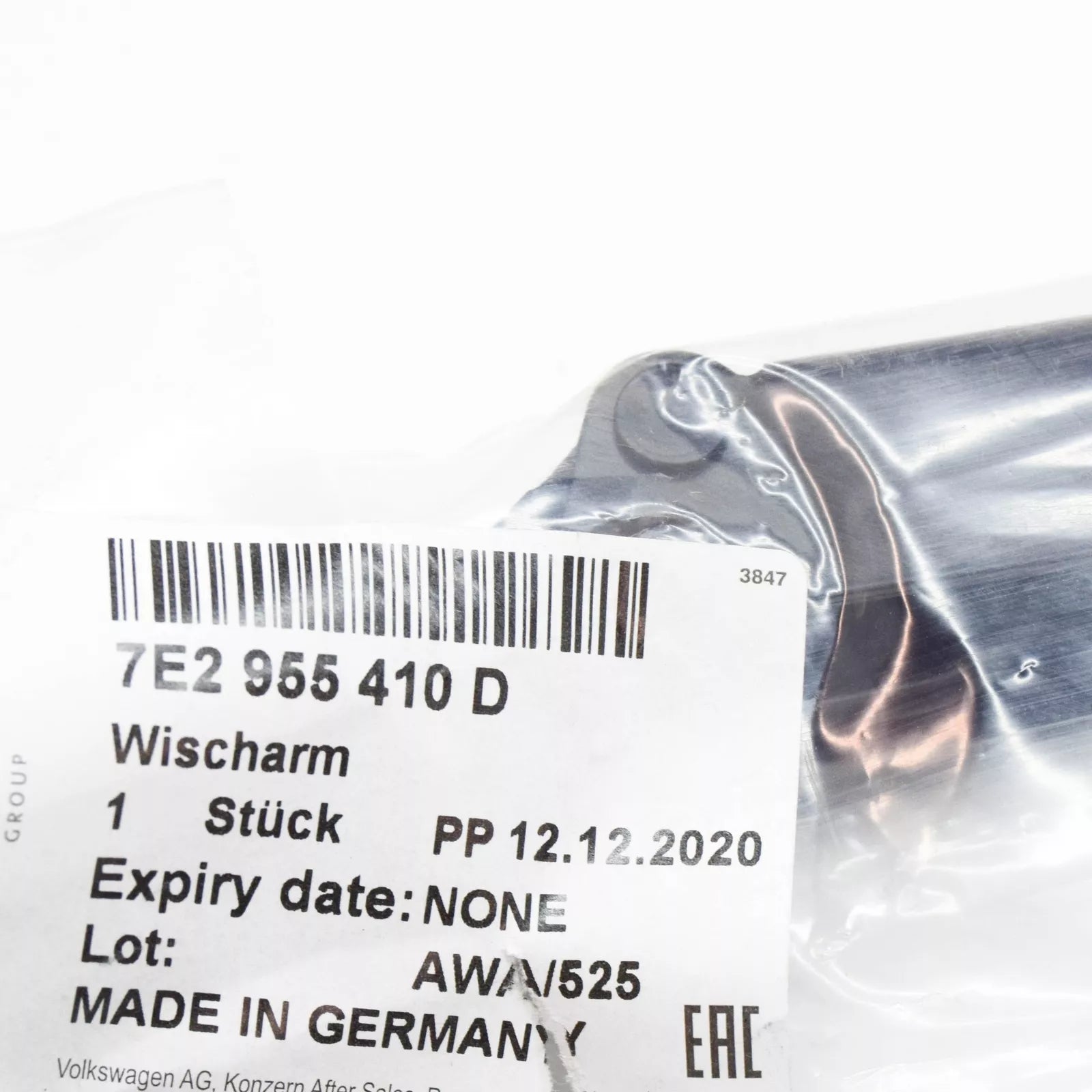 NEW VW TRANSPORTER T6 FRONT RIGHT AERO WIPER ARM RHD 7E2955410D ORIGINAL