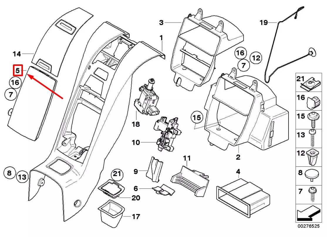 NEW BMW Z4 ROADSTER E85 REAR CENTER CONSOLE FLAP 51466978111 6978111 ORIGINAL