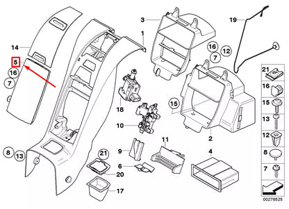 NEW BMW Z4 ROADSTER E85 REAR CENTER CONSOLE FLAP 51466978111 6978111 ORIGINAL
