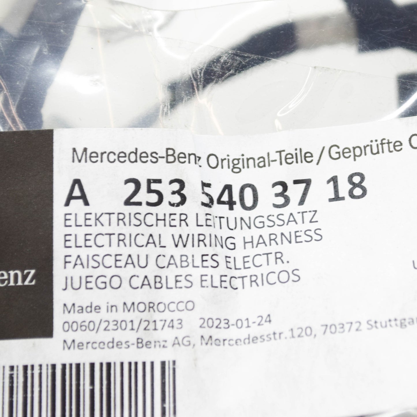 NEW MB GLC C253 REAR BUMPER ELECTRICAL WIRING HARNESS A2535403718 ORIGINAL