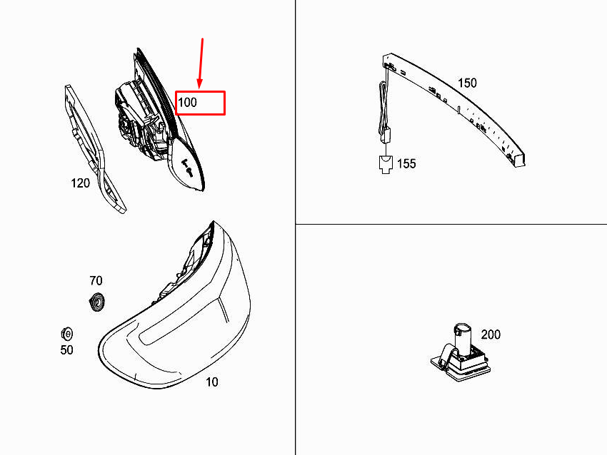 new mercedes-benz e coupe c238 rear left tailgate taillight a2389062300 original