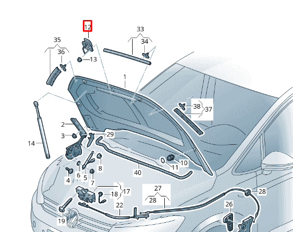 NEW VW TOURAN 5TN FRONT BONNET HOOD LATCH STRIKER PLATE 5TA823186A ORIGINAL