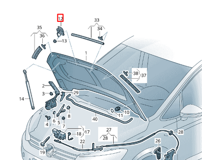 NEW VW TOURAN 5TN FRONT BONNET HOOD LATCH STRIKER PLATE 5TA823186A ORIGINAL