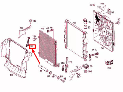 NEW MERCEDES-BENZ GL X164 RADIATOR RIGHT BRACKET BEAM A1645040118 ORIGINAL