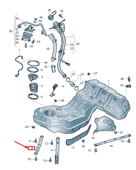 NEW AUDI A8 4N RIGHT FUEL TANK TENSIONING STRAP 4N0201654E