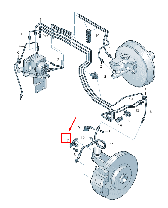 new skoda kodiaq ns front left brake hose retainer 5q0611841a original