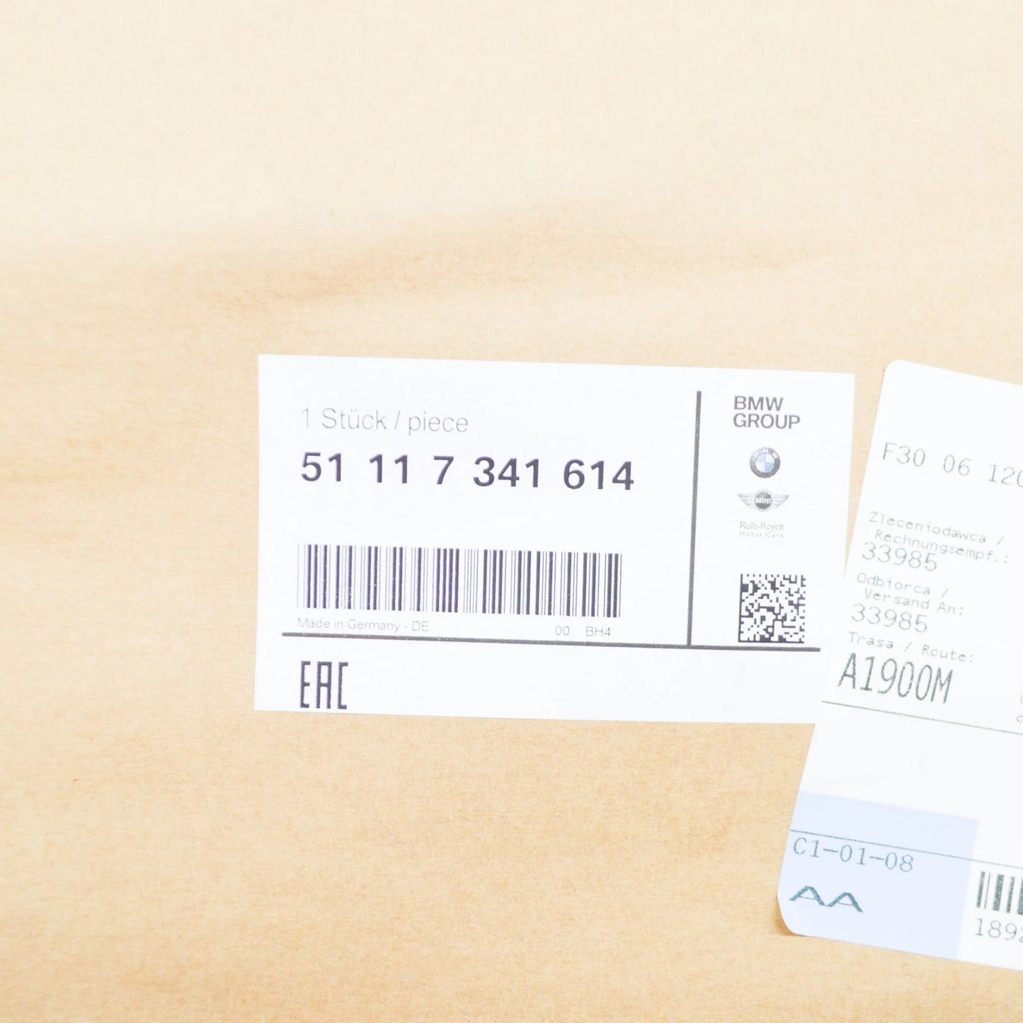 NEW BMW 1 F20 RIGHT FOG LIGHT GRILLE SPORT 51117341614 7341614 2014 ORIGINAL