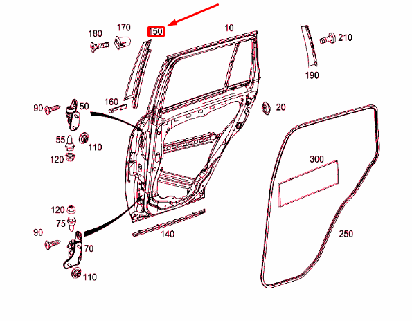 new mercedes-benz glk x204 right outside b-pillar trim a2046901687 original