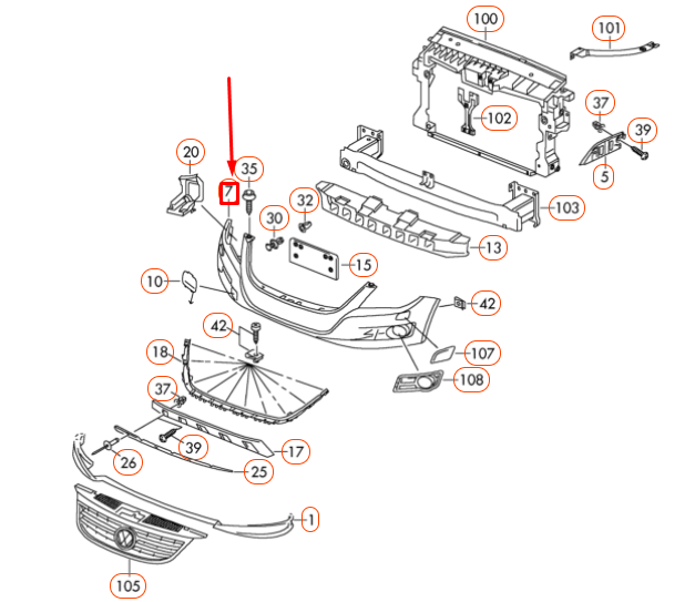 new volkswagen tiguan 5n mk1 front bumper cover 5n0807217dagru original