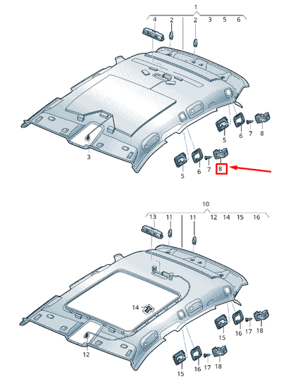 NEW AUDI E-TRON GEN REAR LEFT ROOF SUSPENSION LUG 4KE861735A4PK ORIGINAL