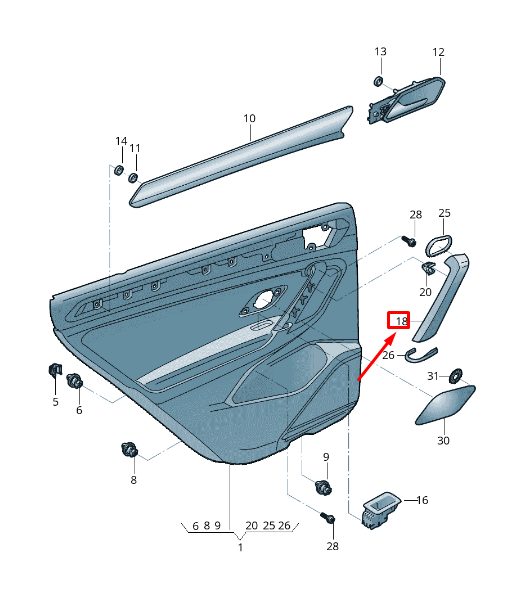 new volkswagen tiguan ad1 rear right door pull handle 5nn867172a81u original