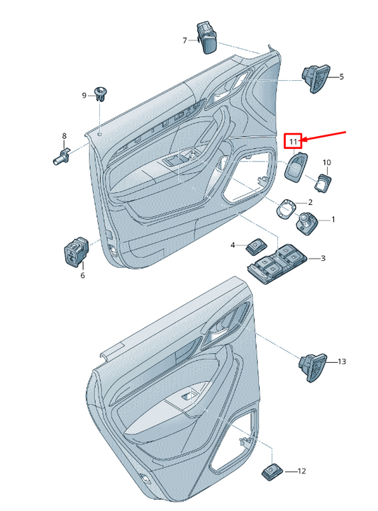 new audi q3 8u tailgate lid lock switch trim lhd 8u1959829abe7 original