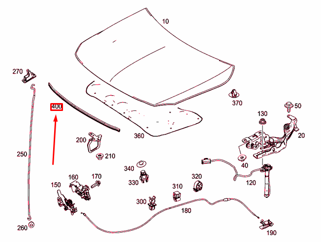 new mercedes-benz gla x156 front ngine hood seal a1568870098 original