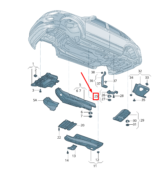 new audi a3 sportback 8v exhaust heat shield 5q0825721b original