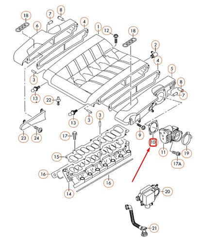NEW AUDI A8 D3 THROTTLE BODY SEAL 07D133073A ORIGINAL