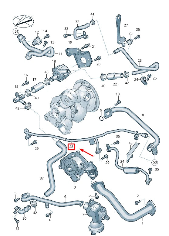 NEW VW TOUAREG CR ENGINE BREATHER LINE 06M121692AD ORIGINAL