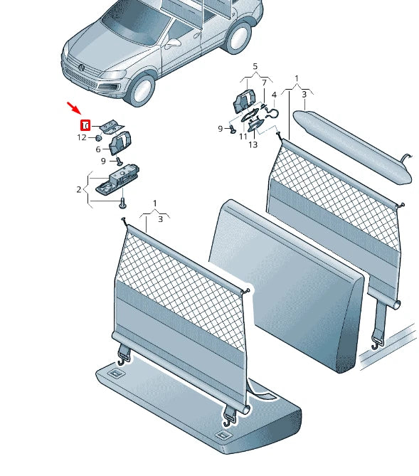 NEW VW TOUAREG 7P MK2 NET PARTITION RETAINING BRACKET 7P0868743B