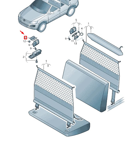 NEW VW TOUAREG 7P MK2 NET PARTITION RETAINING BRACKET 7P0868743B