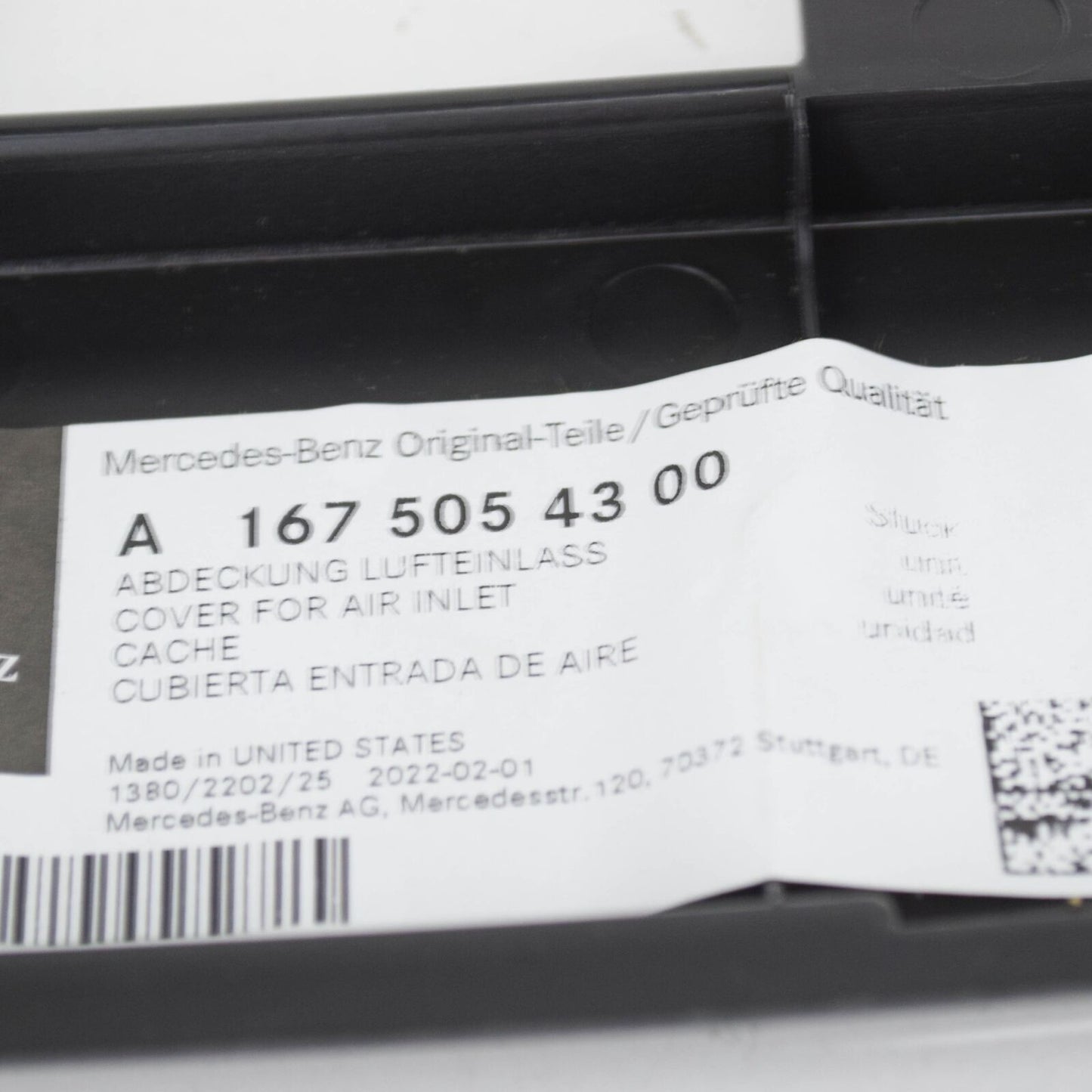 NEW MERCEDES-BENZ GLE W167 RIGHT AIR INLET COVER A1675054300 ORIGINAL