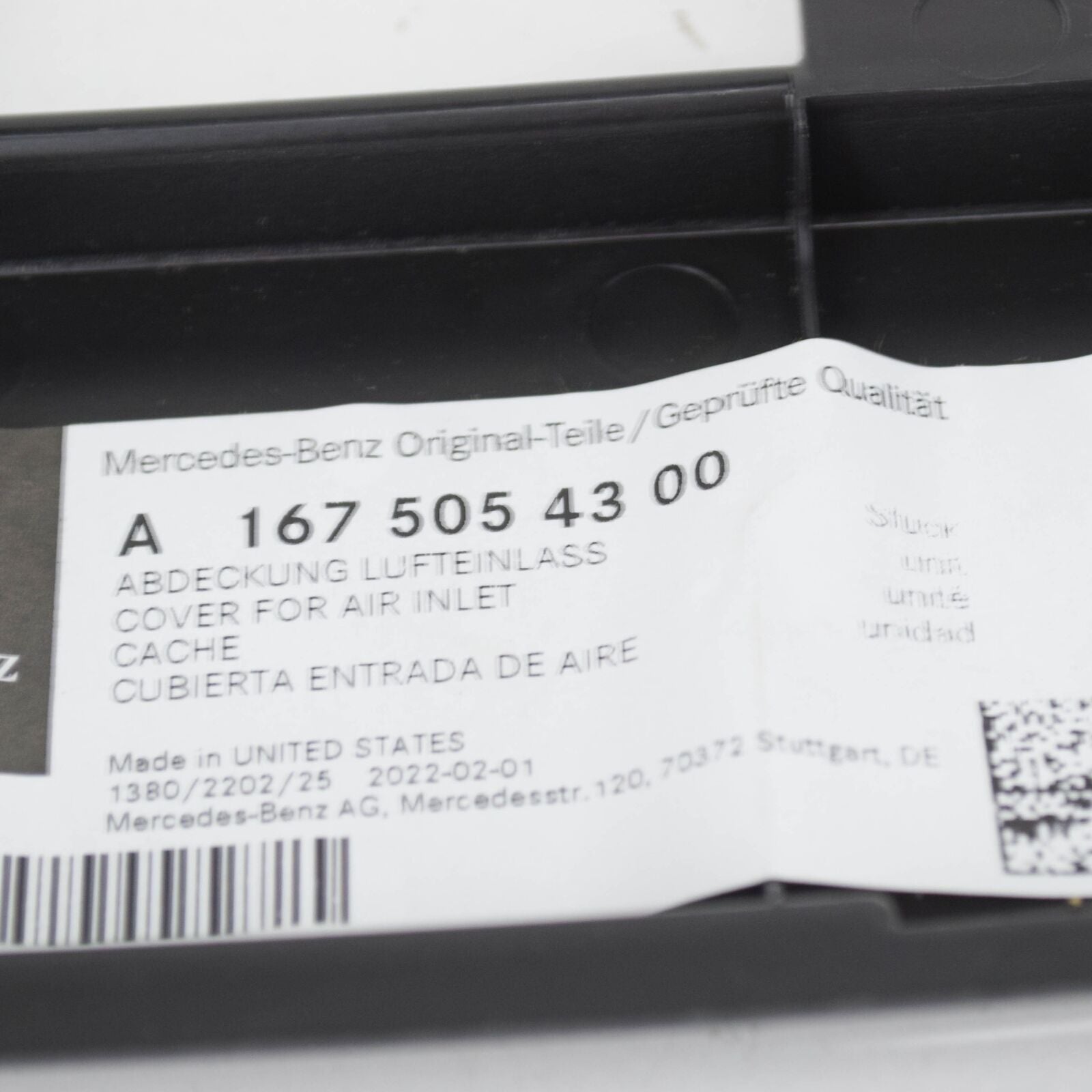 NEW MERCEDES-BENZ GLE W167 RIGHT AIR INLET COVER A1675054300 ORIGINAL